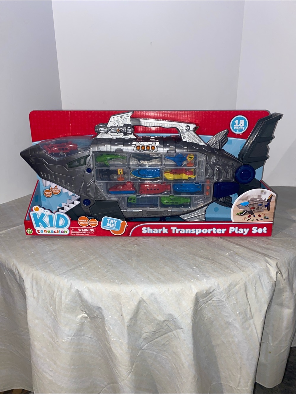 Kid Connection Shark Transporter Play Set - Gray and Blue